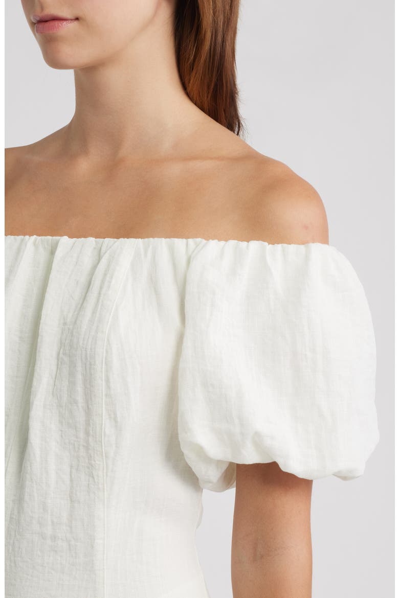 Off the Shoulder A-Line Dress, Alternate, color, WHITE