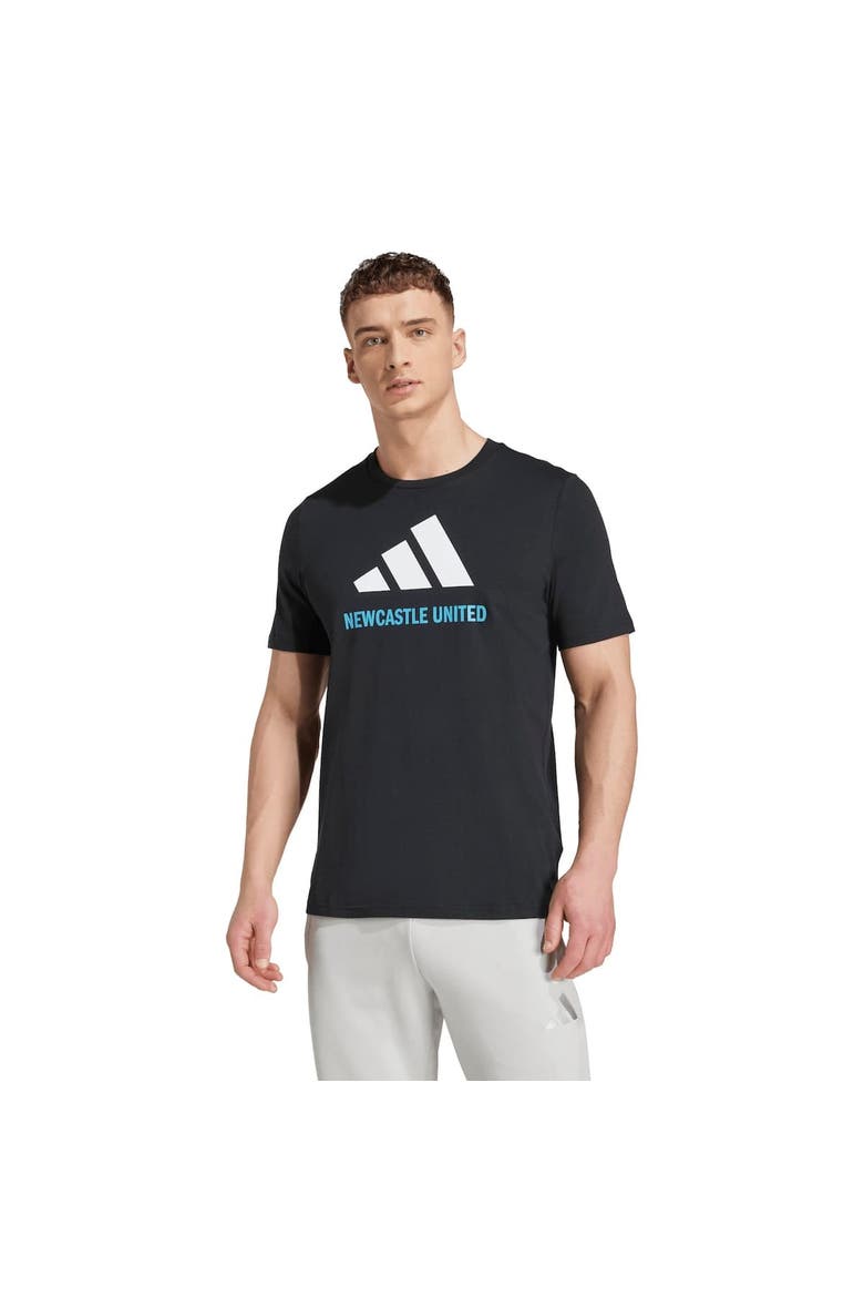Men's adidas  Black Newcastle United Three-Stripe Wordmark T-Shirt, Main, color, Black