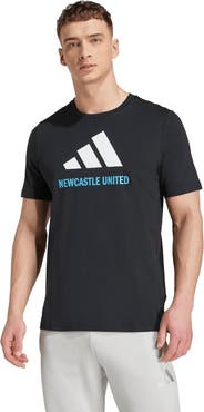 adidas Men's adidas  Black Newcastle United Three-Stripe Wordmark T-Shirt