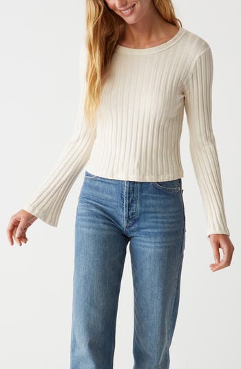 SEE BY CHLOE Bell Sleeve Knit Top XS hot winter white