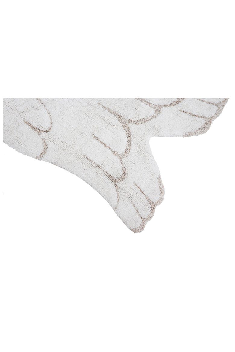 Mini Wings Washable Cotton Blend Rug, Alternate, color, IVORY LINEN PEARL GREY