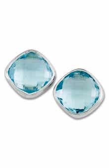 SAMUEL B. Sterling Silver Blue Topaz Stud Earrings