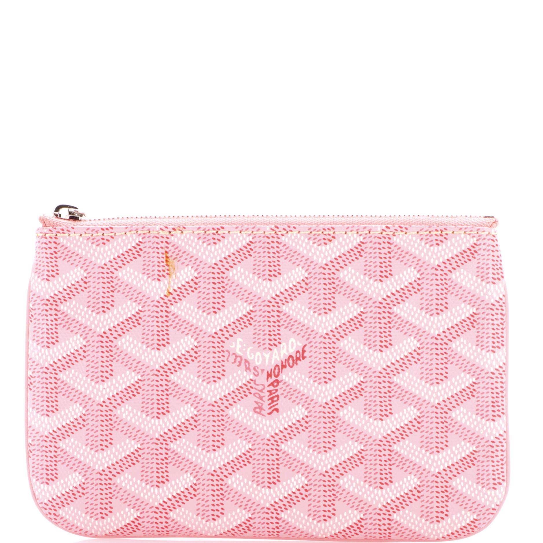 Pre-Owned Goyard Senat Zip Pouch Coated Canvas Mini, Main, color, 