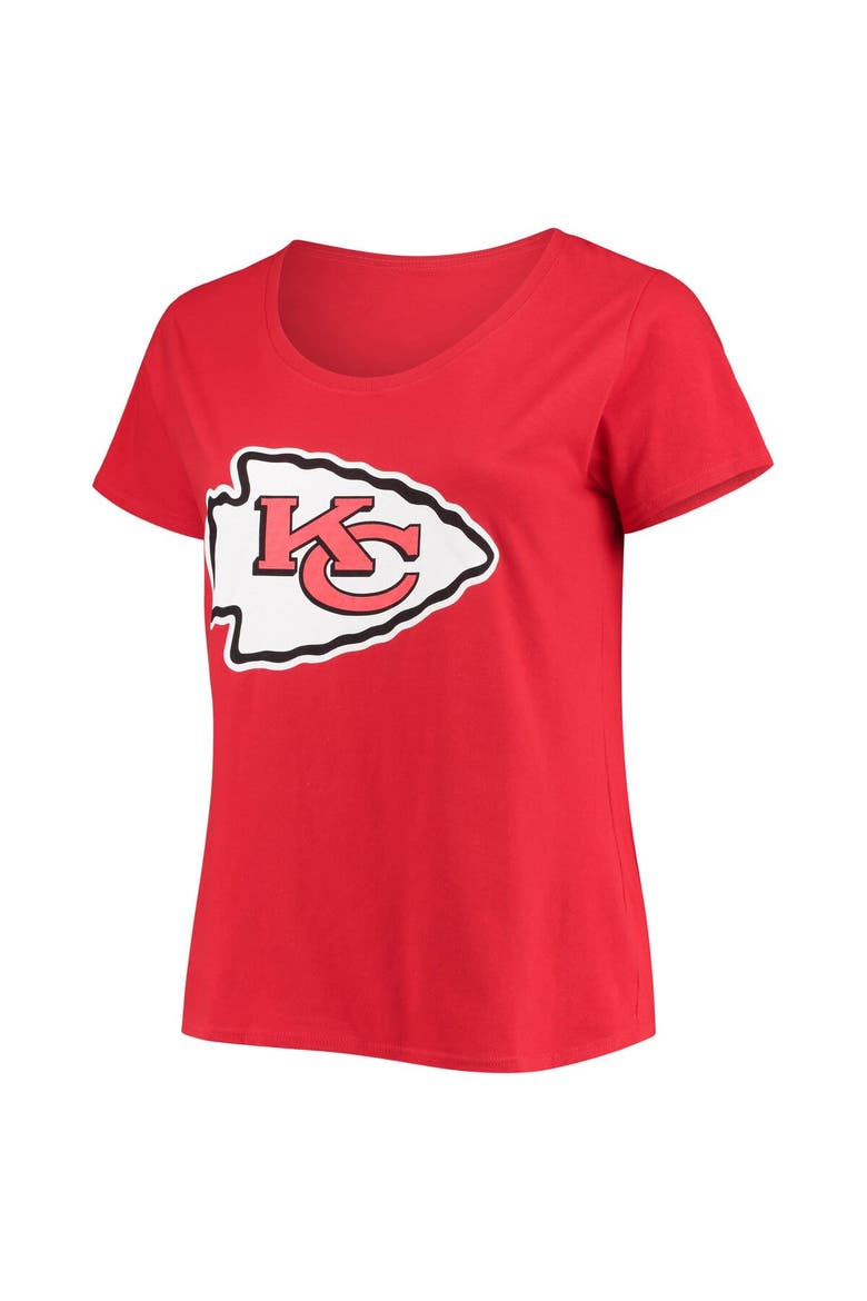 Women's Travis Kelce Red Kansas City Chiefs Plus Size Fair Catch Name & Number V-Neck T-Shirt, Alternate, color, Red