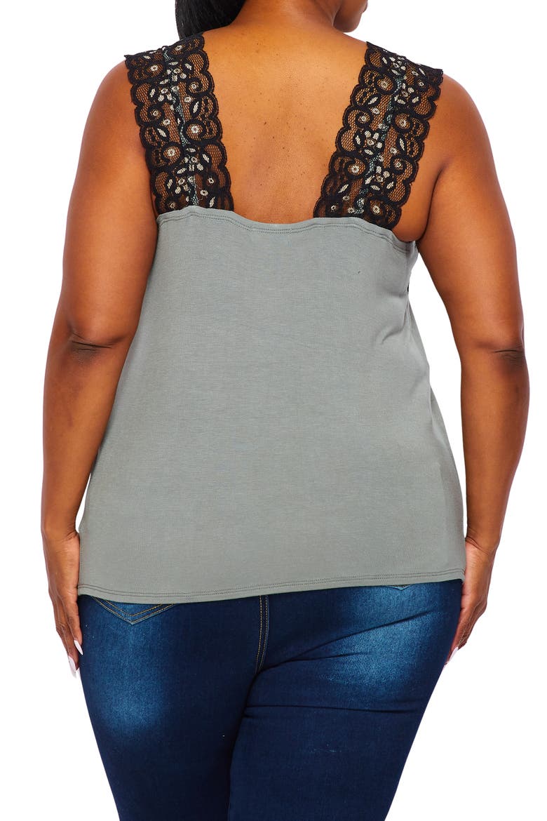 Lace Trim Camisole, Alternate, color, OLIVE