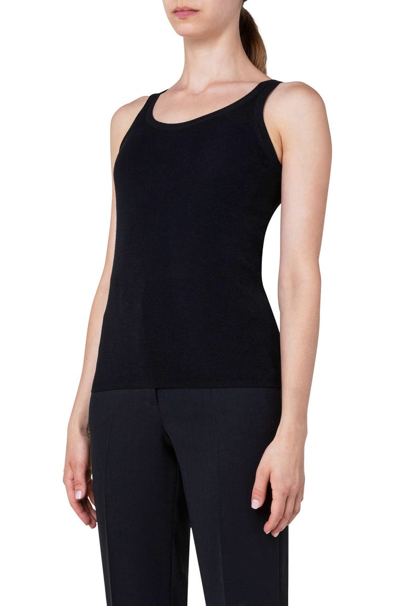 Akris punto Wool Tank, Alternate, color, Black