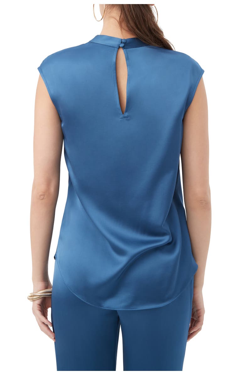 Trina Turk Mikan Satin Cowl Neck Top, Alternate, color, Sumi Blue