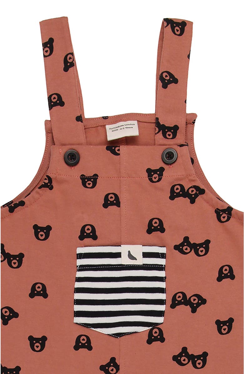 Turtledove London Kids Organic Cotton Bear Print Jumpsuit, Alternate, color, Red