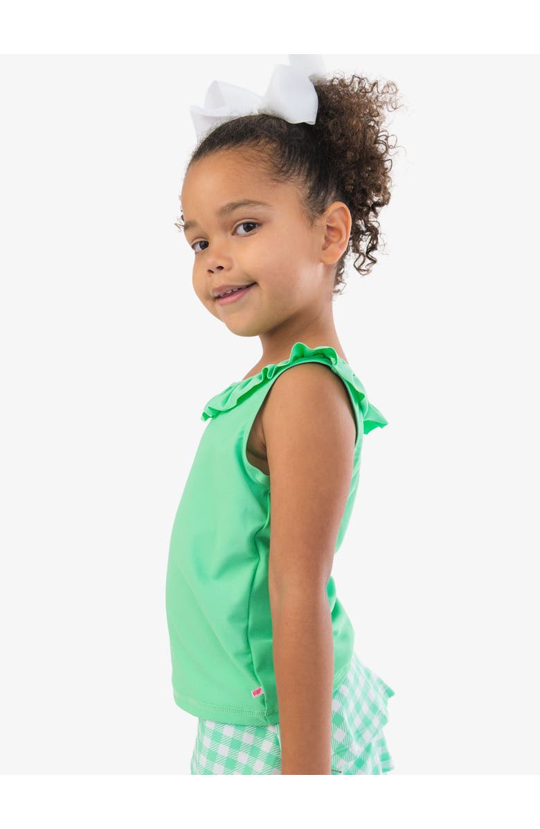RuffleButts Girls Active Ruffle Tank Top, Alternate, color, Spring Green