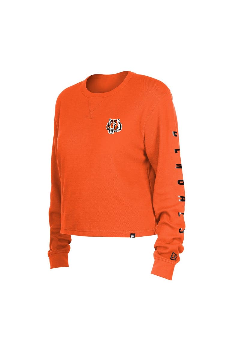 Women's New Era  Orange Cincinnati Bengals Thermal Crop Long Sleeve T-Shirt, Alternate, color, Orange