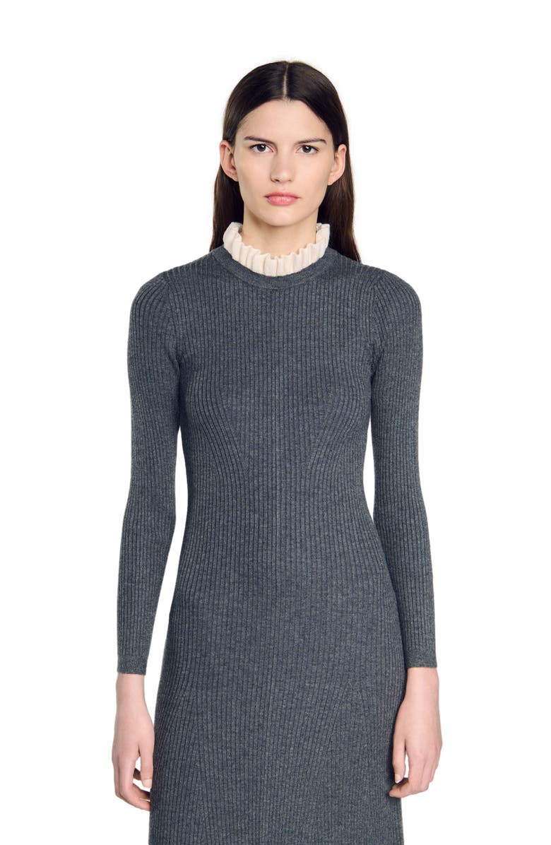 SANDRO Knit maxi dress, Alternate, color, 