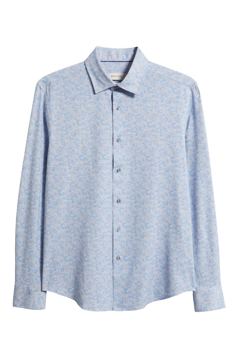 James OoohCotton® Abstract Floral Print Button-Up Shirt, Alternate, color, AIR BLUE