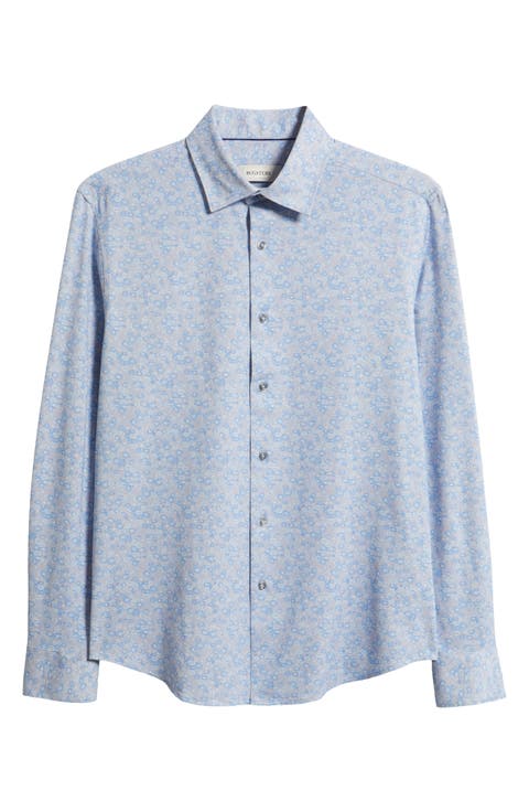 James OoohCotton® Abstract Floral Print Button-Up Shirt