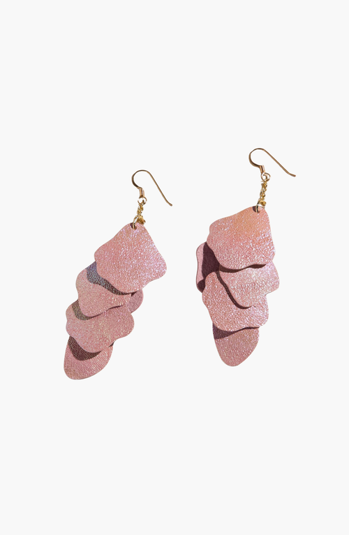 Nickel & Suede Florence Earrings In Gold