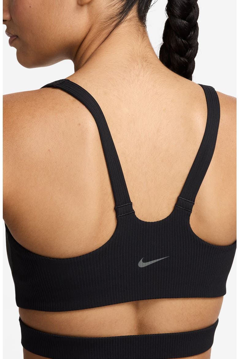 Zenvy Rib Light-Support Padded Sports Bra, Alternate, color, 010 BLACK/PCG3C