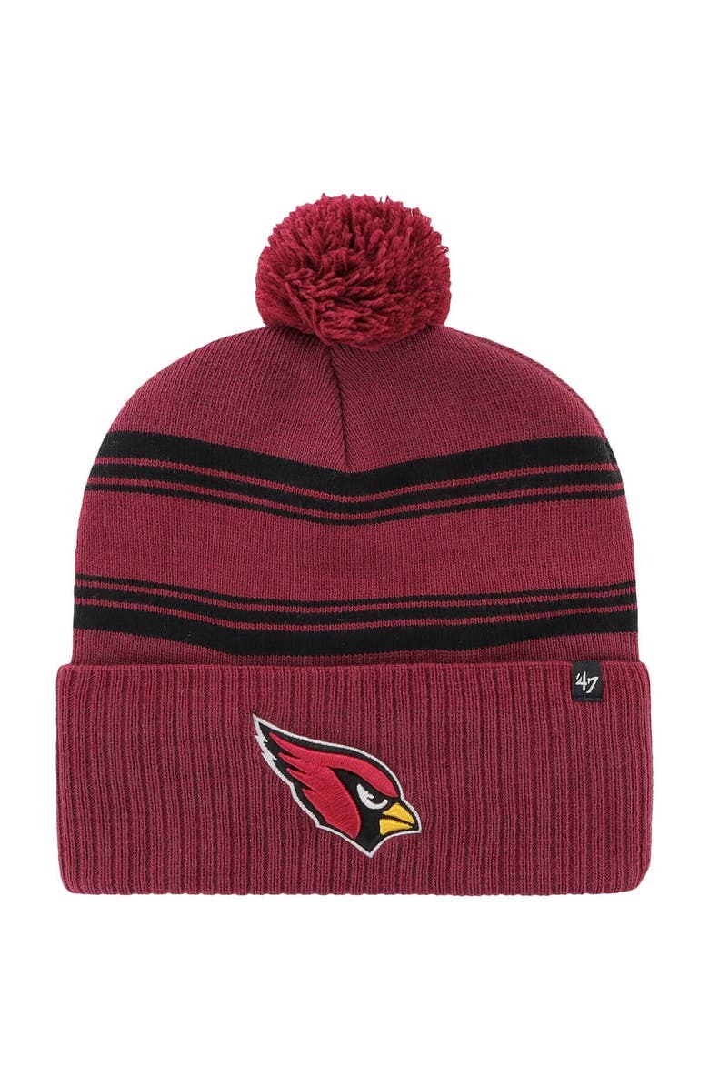 '47 Men's '47 Cardinal Arizona Cardinals Fadeout Cuffed Knit Hat with Pom, Main, color, Cardinal