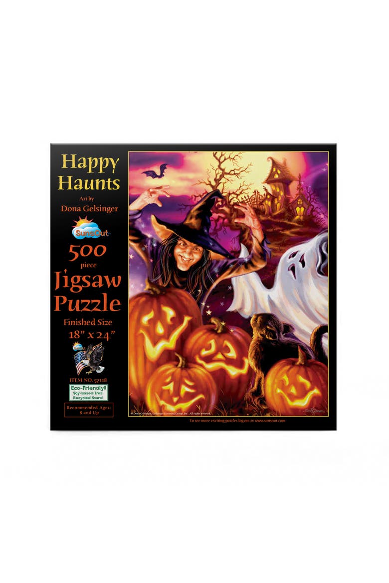 Happy Haunts 500 piece Jigsaw Puzzle for Adults, Alternate, color, Multicolor