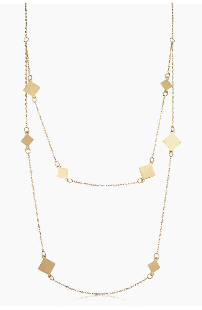Oradina 14K Yellow Gold Times Square Layered Necklace, Main, color, 