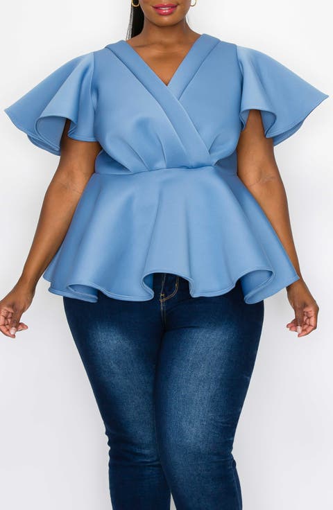 poppy PEPLUM PUFF TOPS (KHAKI)