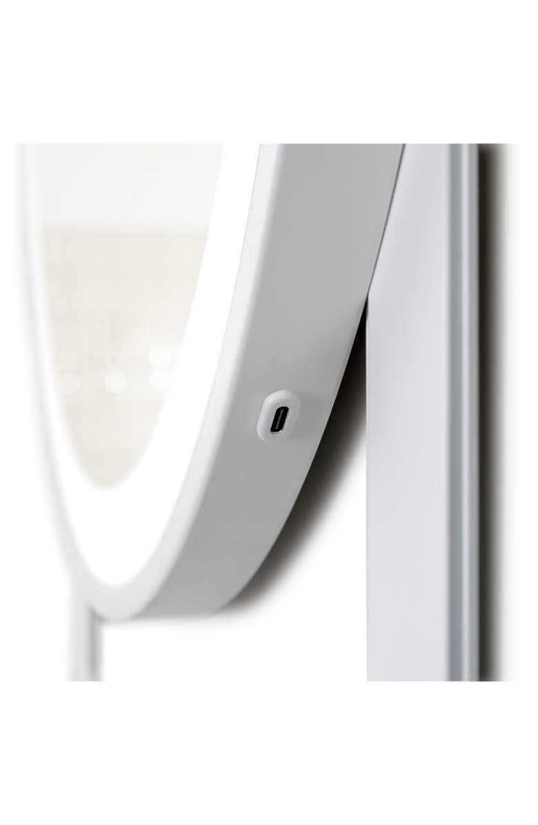 Zadro Over-The-Door LED Lighted Mirror Styling Station, Alternate, color, White