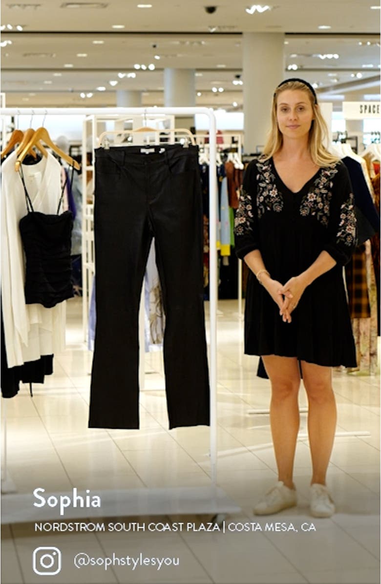 Stretch Bootcut Leather Pants, sales video thumbnail
