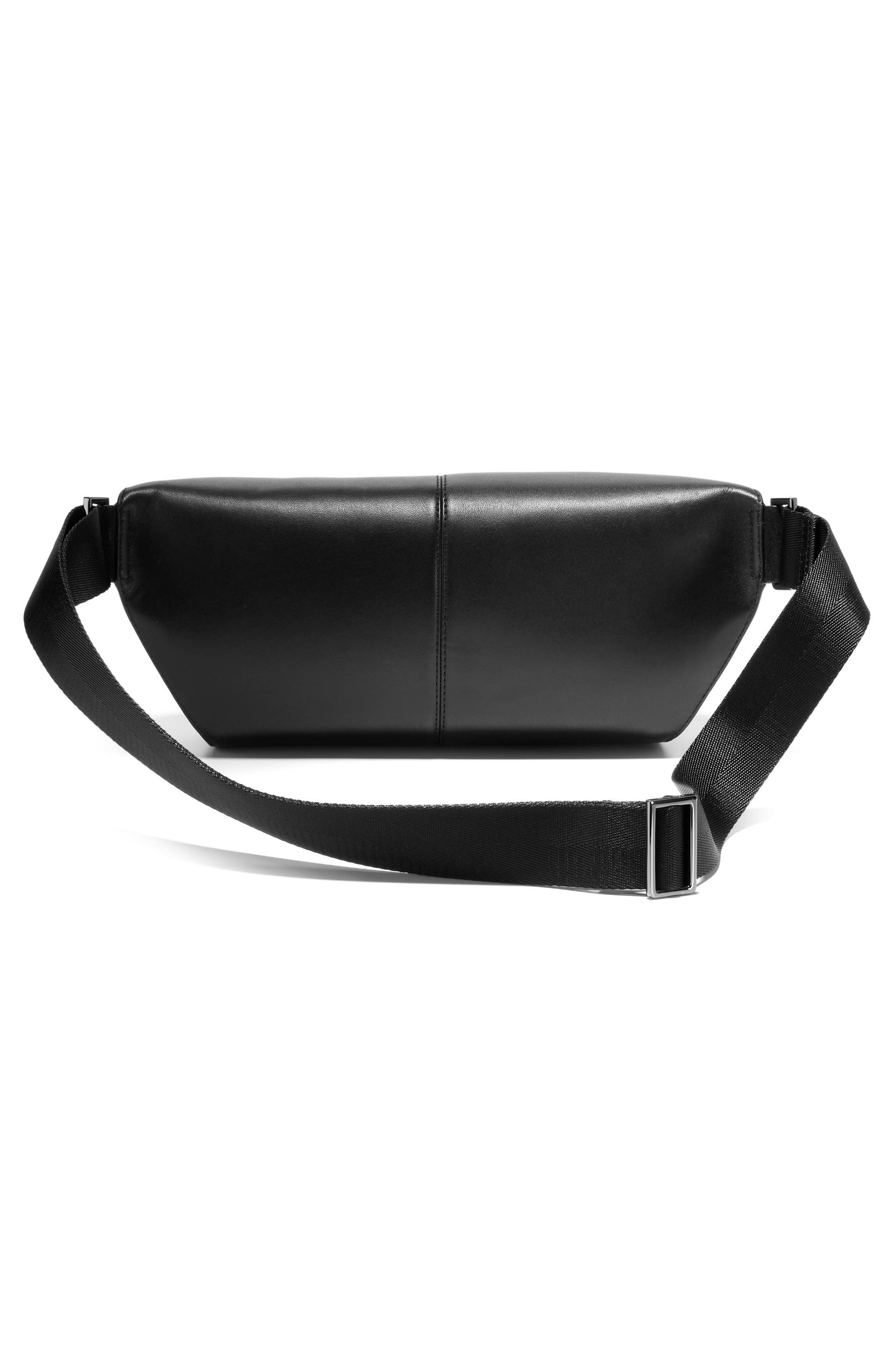 Cole Haan AC Leather Sling Belt Bag, Alternate, color, Black
