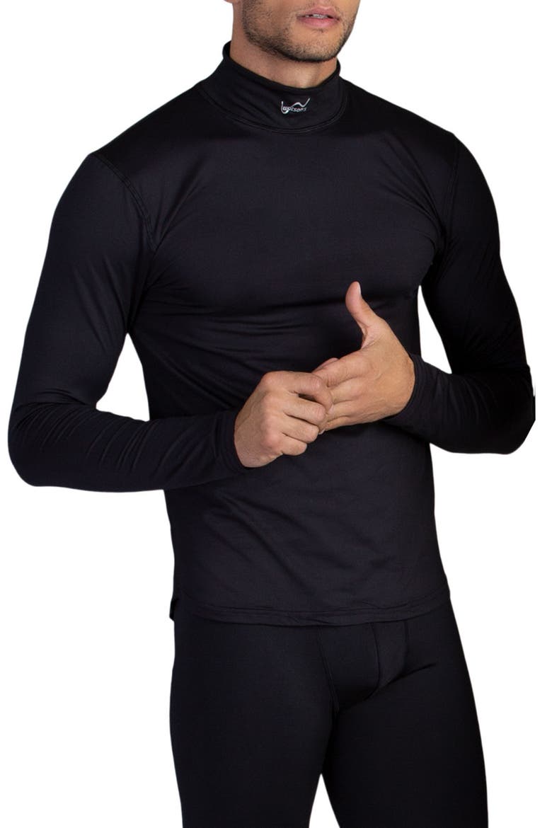 Men's Performance Long Sleeve Thermal Mock, Main, color, Black