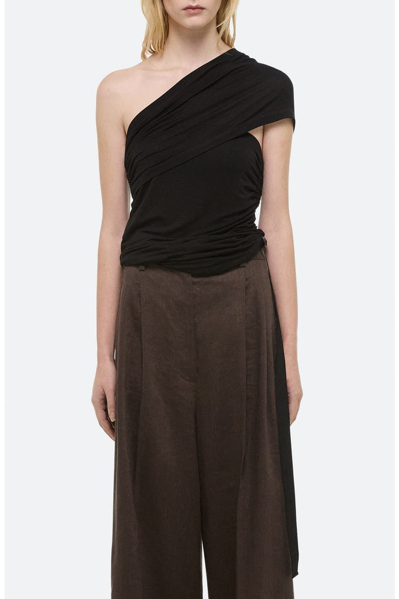 Wind Convertible Asymmetric Cutout Jersey Top, Main, color, BLACK