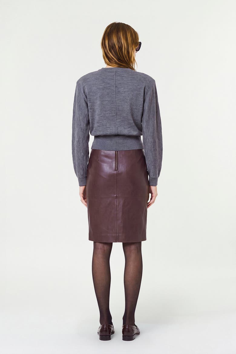 Noelle Shoulder Pad Sweater, Alternate, color, Charcoal