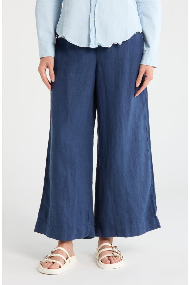 Cotton Wide Leg Pants, Main, color, NAVY