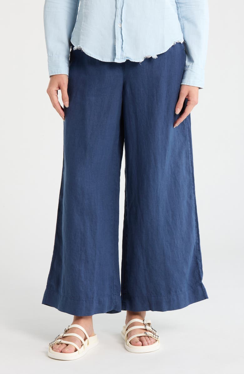 Frank & Eileen Cotton Wide Leg Pants, Main, color, Navy