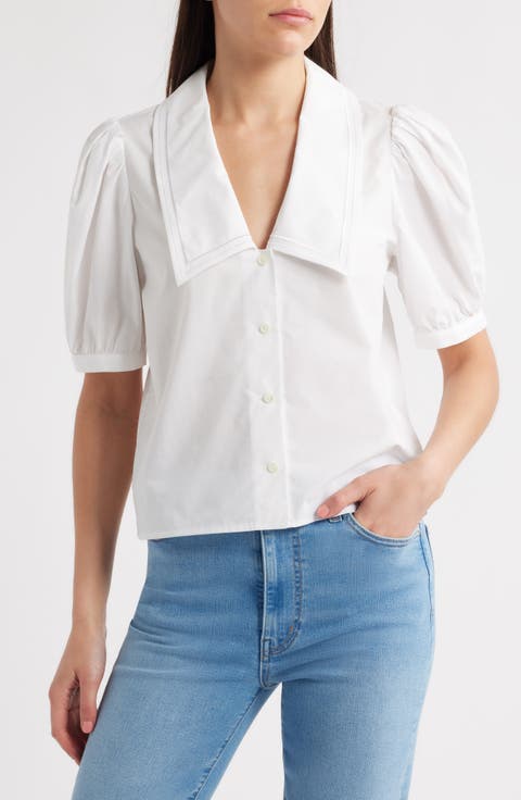 The Sailor Cotton Button-Up Top