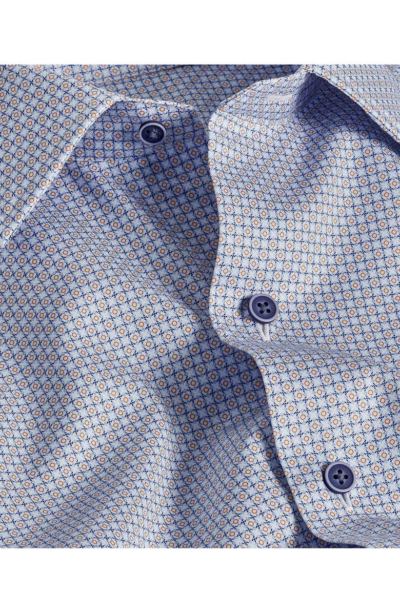 David Donahue Micro Print Short Sleeve Shirt, Alternate, color, 