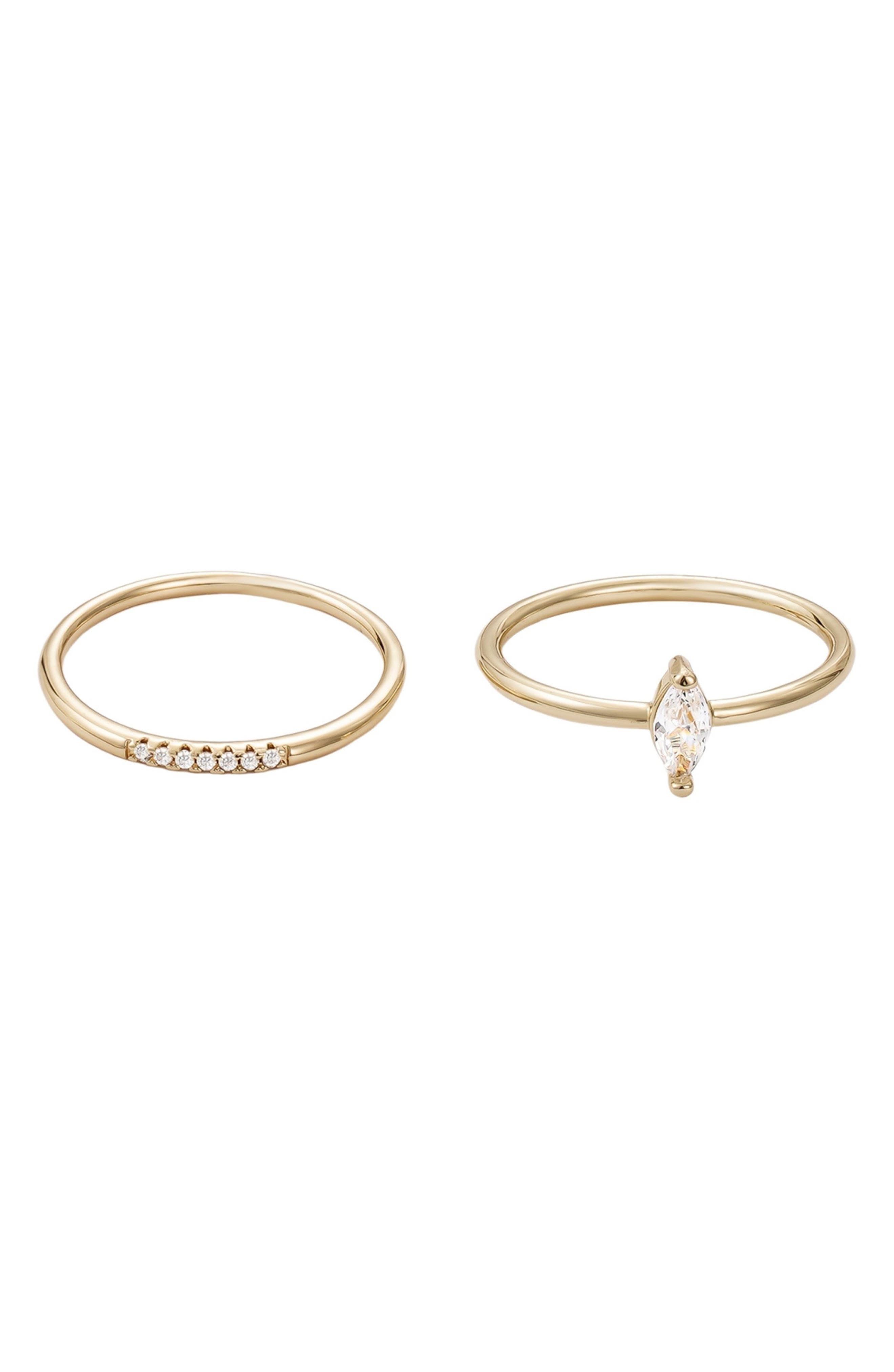Adornia Set of 2 CZ Rings