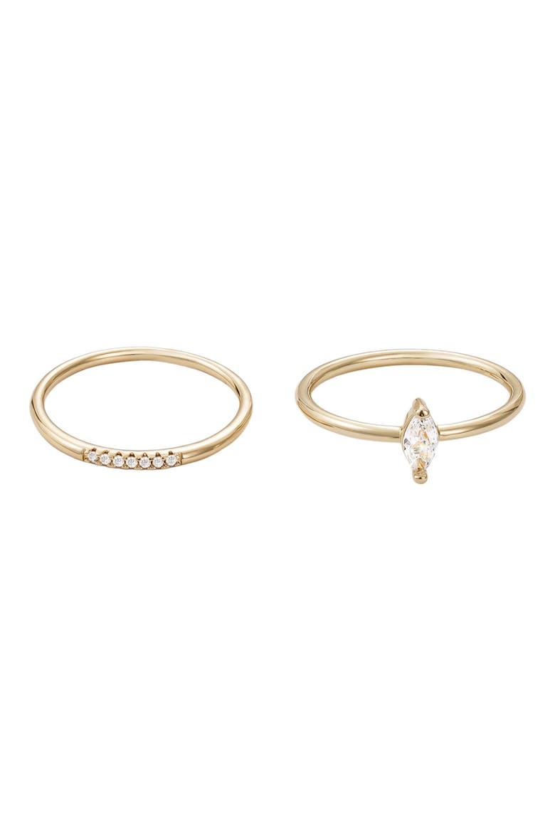 Set of 2 CZ Rings, Main, color, GOLD