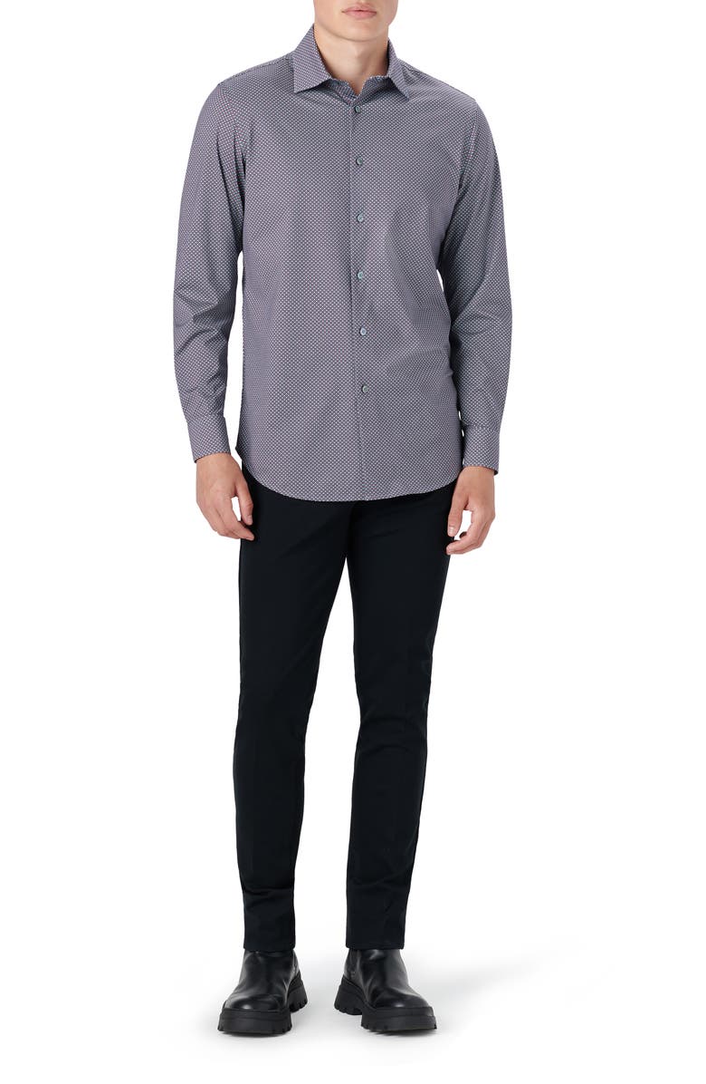 Bugatchi OoohCotton<sup>®</sup> Geometric Print Button-Up Shirt, Alternate, color, 