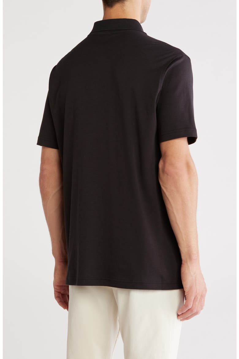 Cotton Interlock Knit Polo, Alternate, color, BLACK
