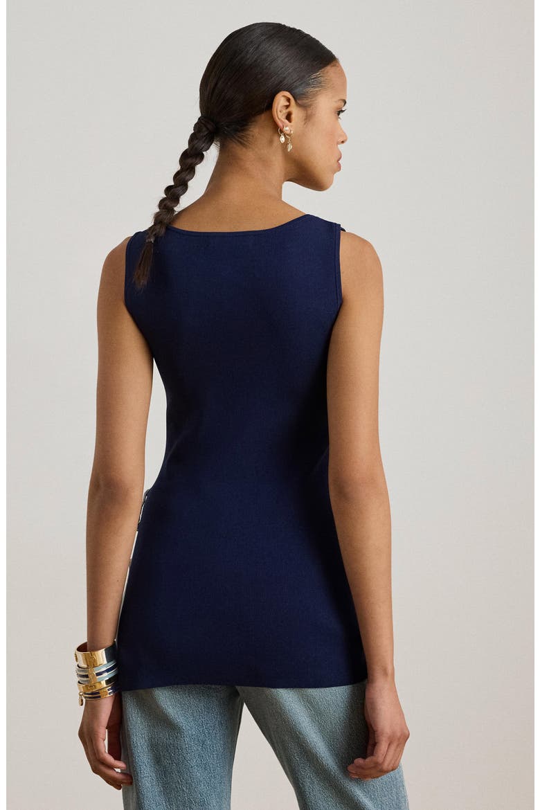 Asymmetric Side Slit Tank Top, Alternate, color, REFINED NAVY BLUE