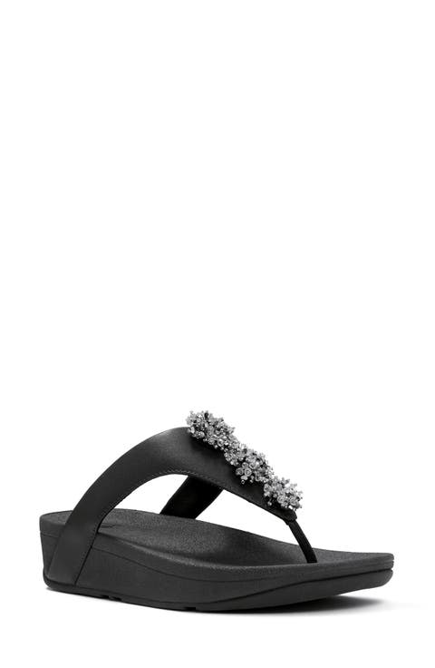 Flowrise Embellished Wedge Flip Flop