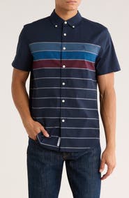 Original Penguin Short Sleeve Stretch Poplin Button-Up Shirt