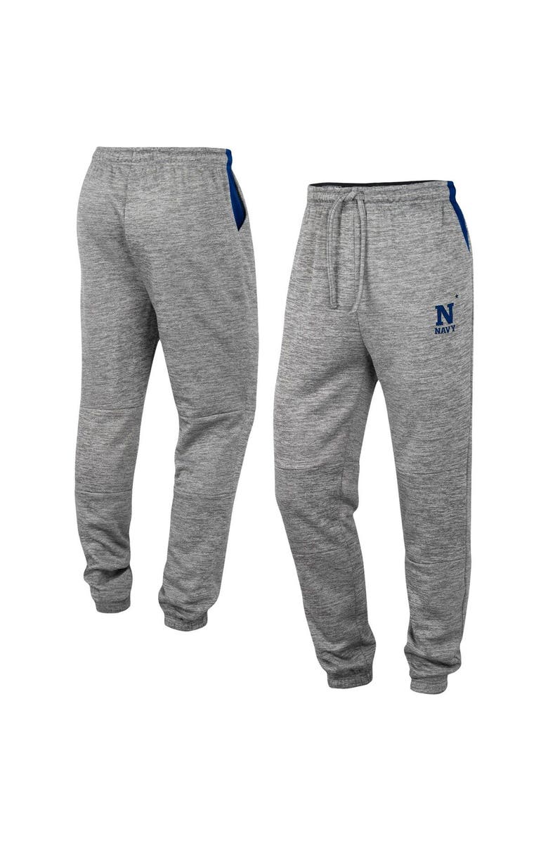 COLOSSEUM Men's Colosseum Gray Navy Midshipmen Worlds to Conquer Sweatpants, Main, color, 