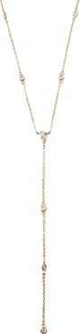 Argento Vivo Sterling Silver Cubic Zirconia Station Y-Necklace