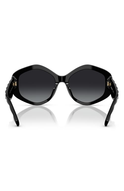 Tory Burch 55mm Gradient Polarized Geometric Sunglasses In Black