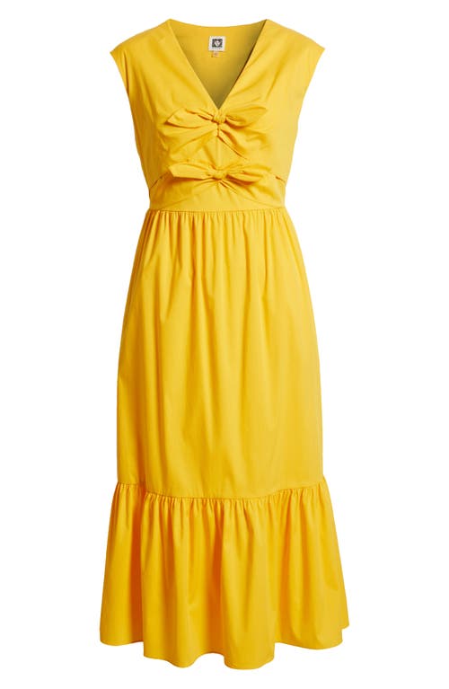 Anne Klein Bow Front Modern Midi Dress In Yellow