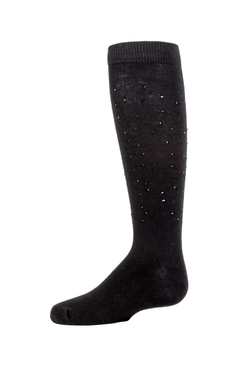 MeMoi Jazzy Jeweled Knee Socks, Main, color, Black