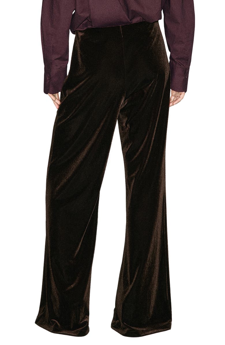 MANGO Wide Leg Velvet Pants, Alternate, color, 