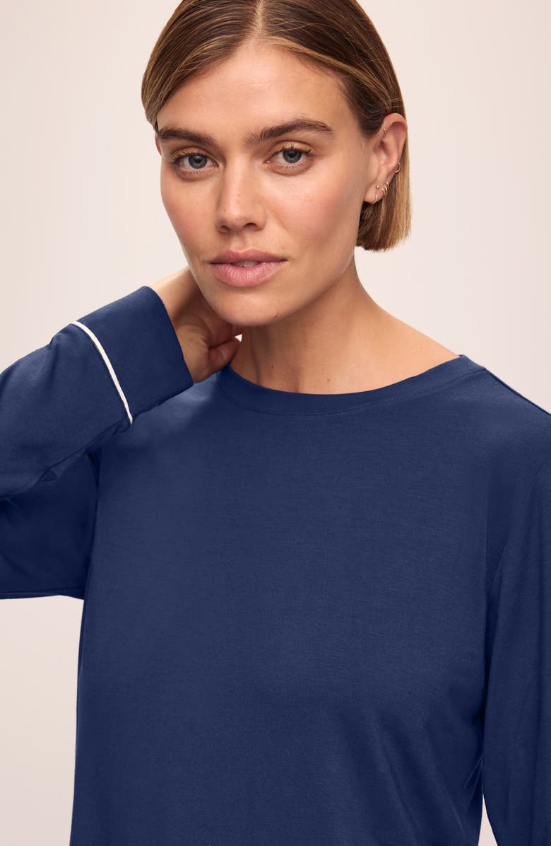 Eberjey Gisele Pajamas, Alternate, color, Navy/ Ivory