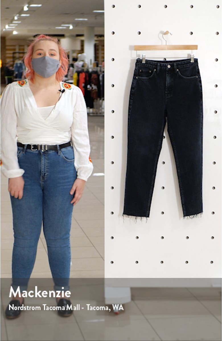 Raw Hem Crop Straight Leg Jeans, sales video thumbnail