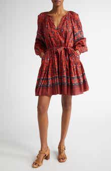 Ulla Johnson Abri Long Sleeve Fit & Flare Dress