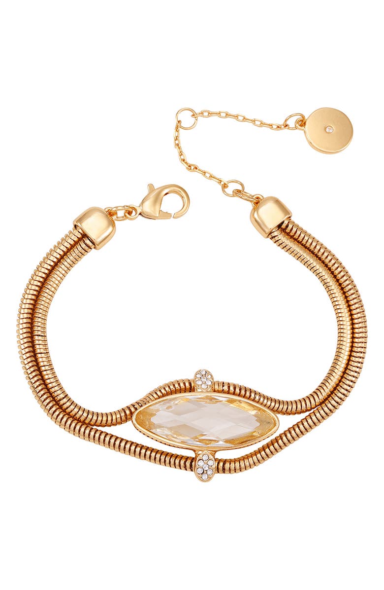 Vince Camuto Crystal Snake Chain Bracelet, Alternate, color, Gold Tone